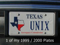 Had the Texas UNIX License Plate already in Silicon Valley